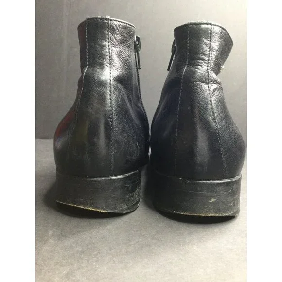Moreschi Side Zip Leather Ankle Boots Made in Italy Men Size  display picture 3
